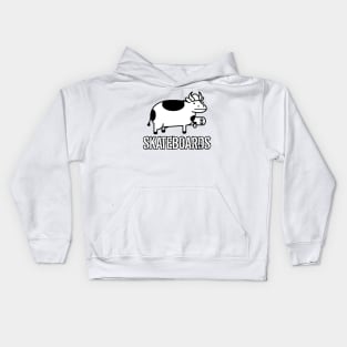 Skateboards Cow Option 1 Kids Hoodie